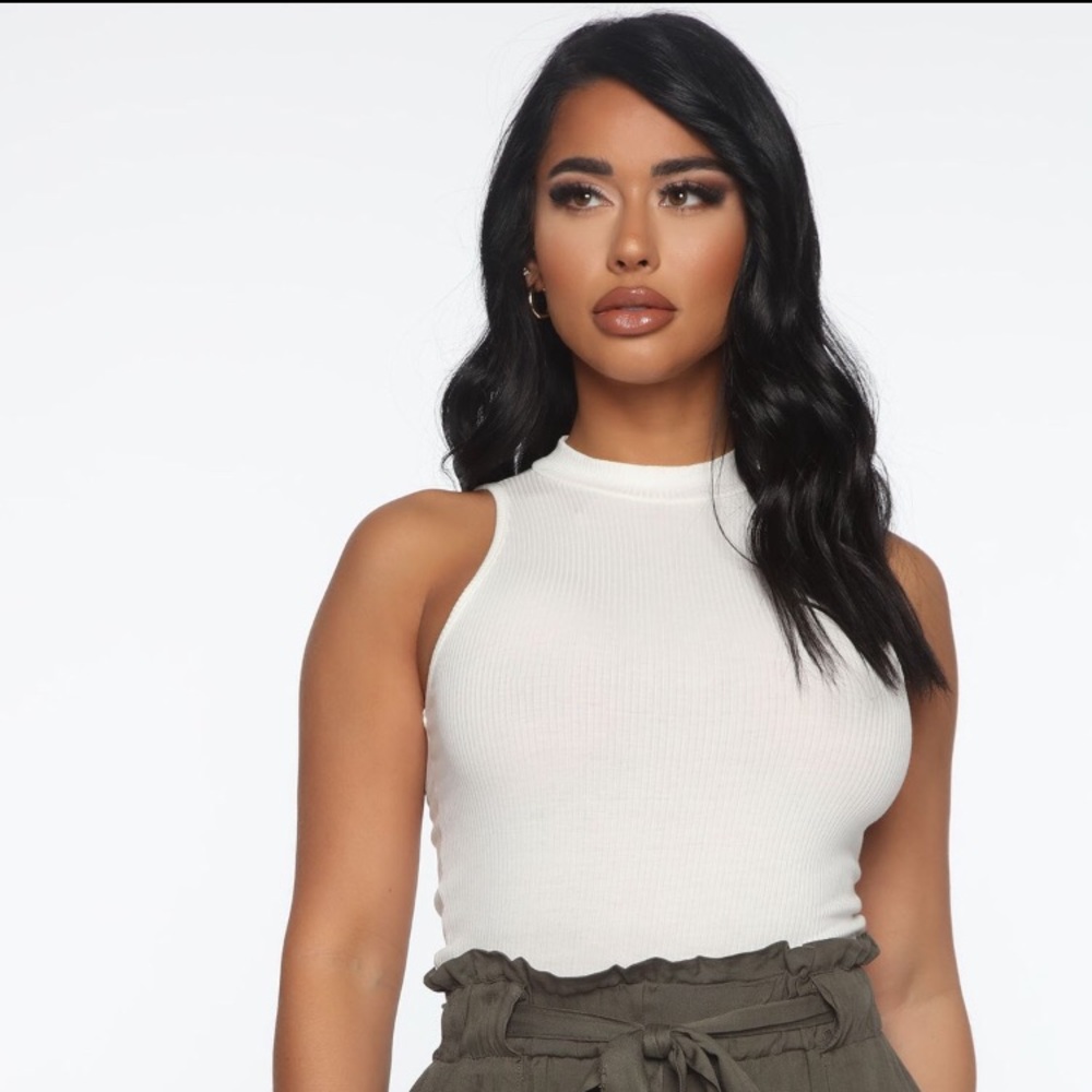 COPY - White High Neck Fashion Nova Bodysuit (1X)